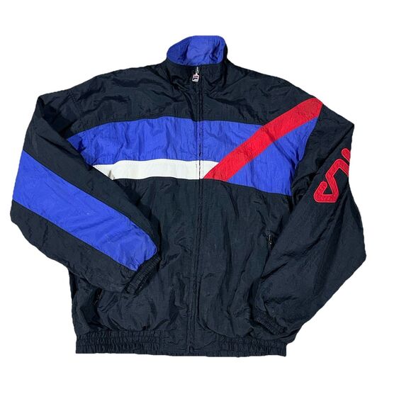 Vintage FILA Jacket Mens Medium 90s Track Windbreaker Colorblock Streetwear Zip - Picture 4 of 11